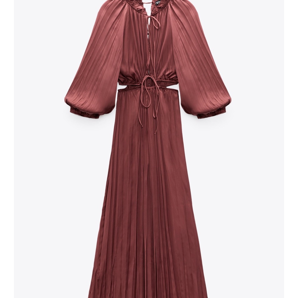 Zara Satin Effect Cut Out Dress - Picture 8 of 13